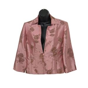 Womens JESSICA HOWARD Evening Jacket Pink Floral Shimmery Sequin Vintage Size 6